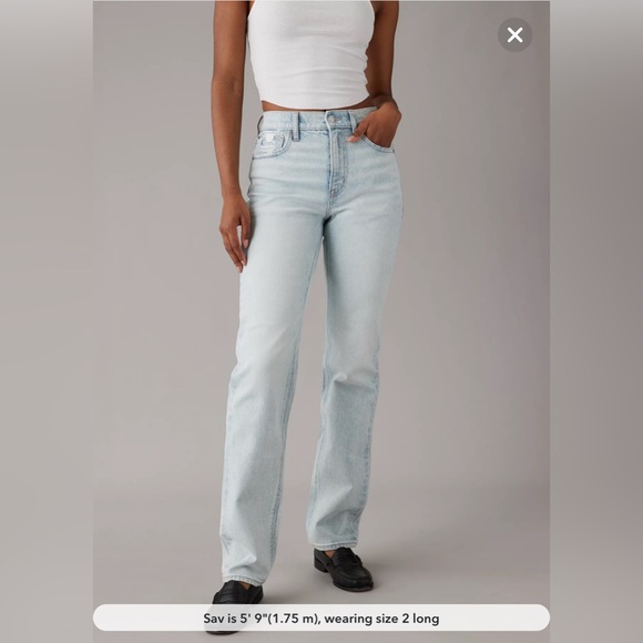 NWT AE Stretch Super High-Waisted Straight Jean - Picture 6 of 7